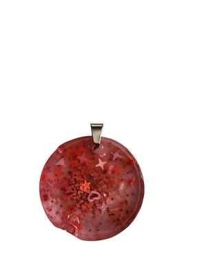 (2)Handmade Red Star Resin Pendant Necklace